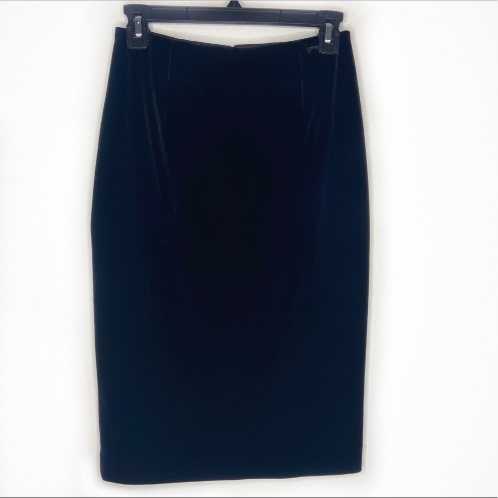 White House Black Market Black Velvet Like Skirt